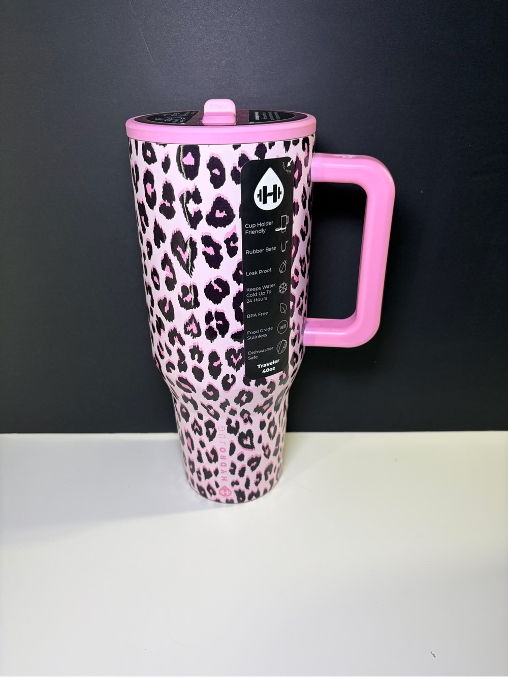 HydroJug x Pink Leopard 40oz Traveler BNWT